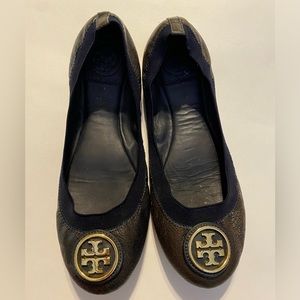 Tory Burch Caroline Ballerina Flat Navy Women’s Size 7.5